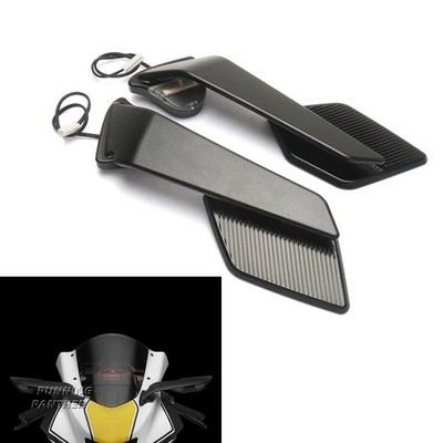 For YAMAHA YZF R1 YZF R6 YZF R7 CNC Rearview Mirrors W/ Turn Signals LED lights