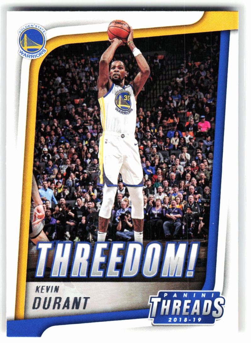 2018-19 Panini Threads Threedom! Kevin Durant #5 Golden State Warriors