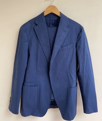 Drake's Blue Easy Day Cotton Suit, 50R (EU) / 40R (US) 