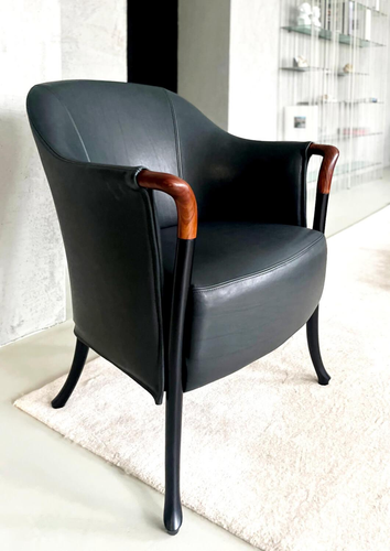 Giorgetti Armlehnsessel Progetti Leder Anilia Sense Fossile 1502 Schwarz - Bild 2 von 5