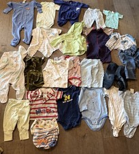 100 Piece Large Lot/Bundle Baby Boy Clothes Newborn Bodysuits Sleepers Pants