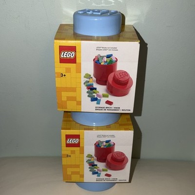 TWO Pack LEGO Storage Brick - Blue Stackable 18cm x 12cm x 12cm - No lego incl. 