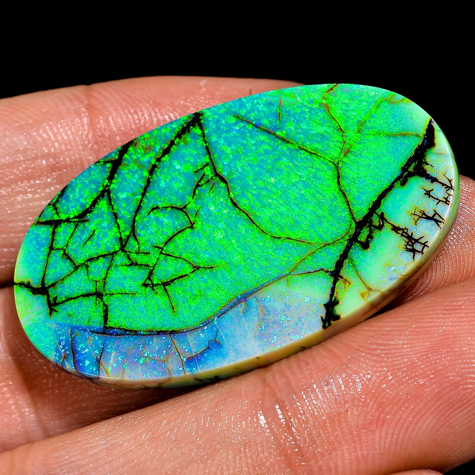 19.30 Ct Sterling Monarch Opal Pear Cabochon 23x39x3 mm Opal Loose Gemstone lp44 - Image 2 of 4