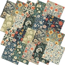 10 Pcs 20''X20'' William Morris Flowers Quilting Fabric Bundles Vintage Floral F