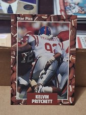 1991 KELVIN PRITCHETT STAR PICS NFL ROOKIE CARD RC #4 OLE MISS DETROIT LIONS . rookie card picture