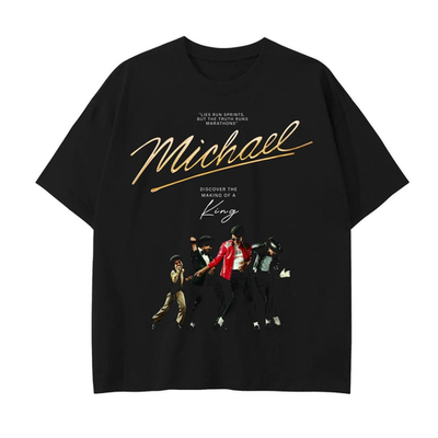 マイケル Tシャツ ブラック XL LIONSGATE Michael Movie 2026 T-Shirt King of Pop Graphic Tee | eBay