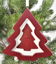 Pottery Barn Kids AS-IS Red Tree Picture Frame Christmas Ornament Mat Dmgd READ
