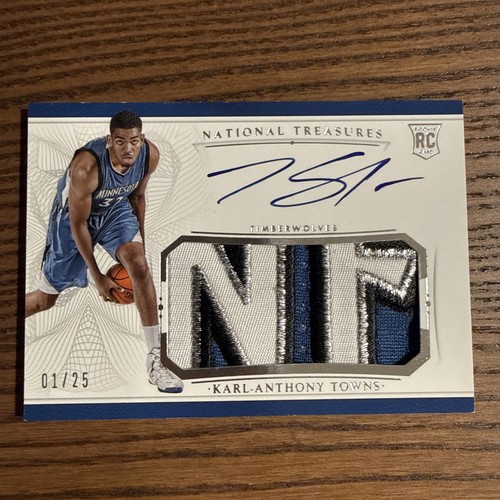 2015-16 National Treasures Karl-Anthony Towns RPA RC 4-Color Patch AUTO 1/25
