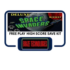 Braze - Space Invaders Deluxe Multigame Arcade Free Play + High Score Save Kit