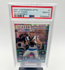 BRYCE YOUNG 2024 CONTENDERS OPTIC NEON MARBLE 2/4 PSA 10
