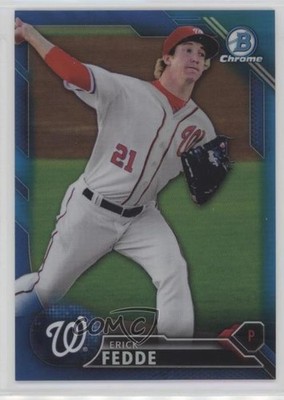2016 Bowman Draft Chrome Top Prospects Blue Refractor 22/150 Erick Fedde 0c6