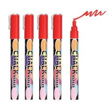Liquid Chalk Markers 3mm, 5 Pcs Chalkboard Markers Erasable Tip, Red