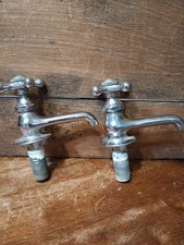 Vintage Standard Faucet Shut Off Valve Chrome Set Hot Cold VGC Deco Made In USA