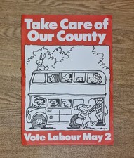 1994 Labour Party General Election Poster Take Care Of Our Country 42 X 30cm #2