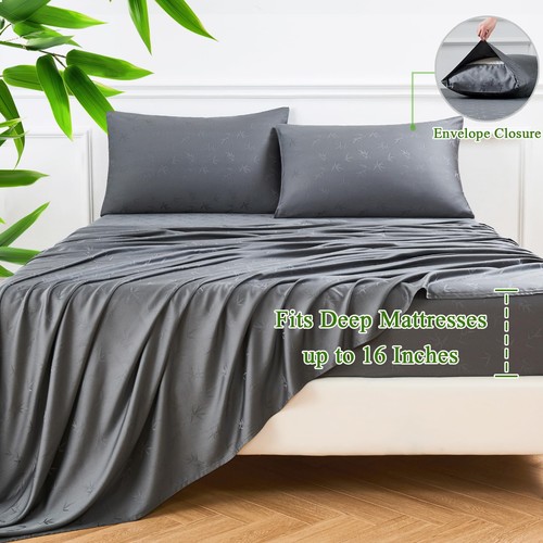 Jacquard Viscose Derived from Bamboo Sheets King Size - 600 Thread Count Luxu... - Picture 5 of 9