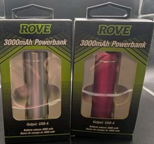 ROVE 3000mAh Power Bank USB-A Fast Charge Silver Pink Metallic Lightweight