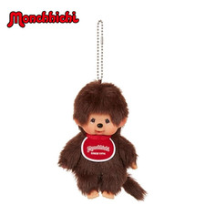 Monchhichi Keychain Boy Classic Blue Bib Sekiguchi Japan New Kawaii 13.5cm Rare