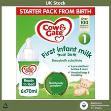 Cow & Gate Infant Milk Formula Starter Pack - 6 Bottles of 70ml Liquid