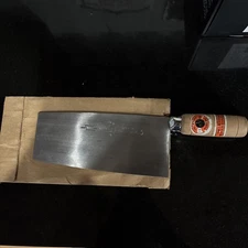 Vintage Three Rams Brand Foshan Knife Cleaver #3 Steel-China 8"Blade. Never Used