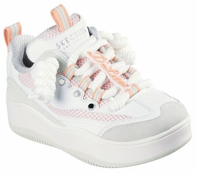 Woman Skechers D'Lites-Wave Crest Sneaker Shoe 185320 White/Pink Brand New