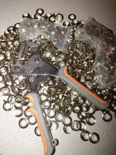 Grommet Handheld Hand Press Hole Punch Pliers Kit 3/8" #2 Eyelet 449pcs (500)