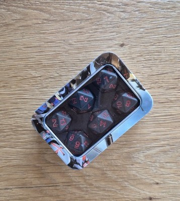 Baron Of Dice offizielle Infinity N4 Black w/ Red W20 Würfel Set 6 Stück OVP