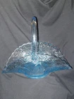 Fenton for Princess House Ice Blue Glass Basket with Handle