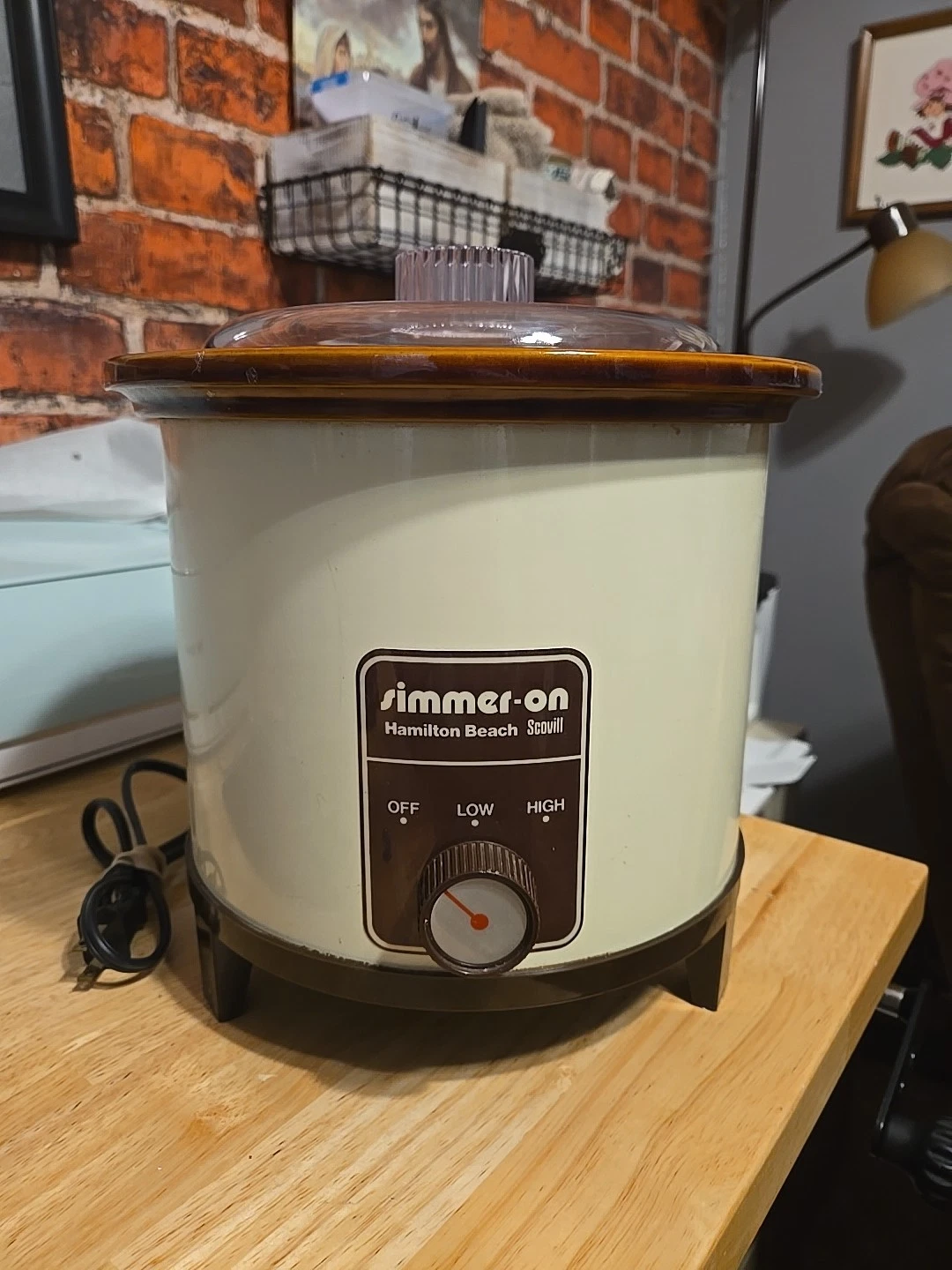 Vintage Scovill Hamilton Beach Simmer-On 3 1/2 Qt Slow Cooker 439 Almond Works!!