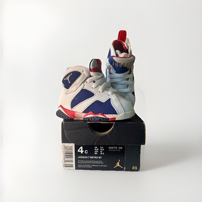 BABY NIKE AIR JORDAN VII 7 RETRO 2016 ALTERNATE OLYMPIC BLUE RED GOLD 4C