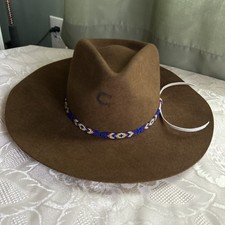Charlie 1 Horse Brown Medium Western Cowboy Hat with Decorative Beaded Band