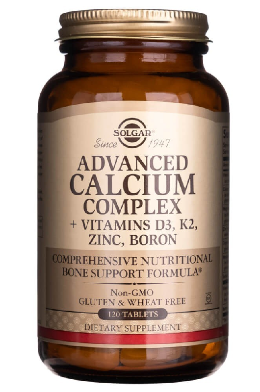 SOLGAR Advanced Complex Calcio + Vitamine D3 e K2, Zinco, Boro -120 tab