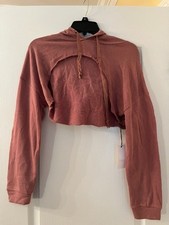 Active USA Cropped Hoodie   Mauve/Pink M NWT