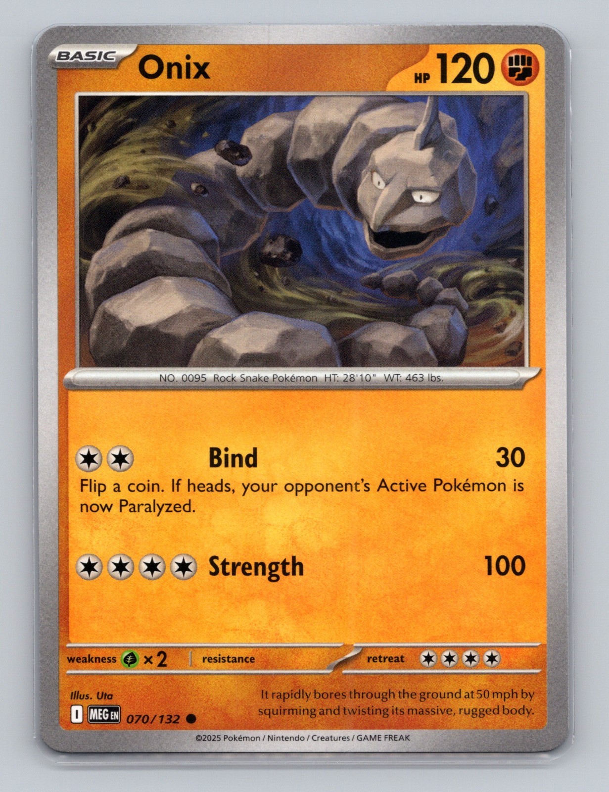Onix 070/132 Common Mega Evolution MEG EN Pokemon Base Set TCG