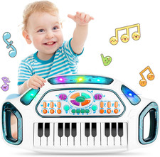 Kids Piano Keyboard, 24 Keys Multifunctional Toddlers Musical Toy Instruments wi