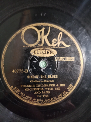 #ad Frankie Trumbauer with Bix amp; Lang Singin#x27; the Blues Clarinet Marmalade Okeh $118.95