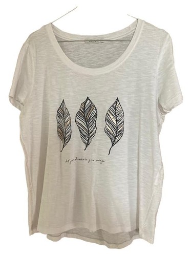COMMA T-Shirt Donna Bianca Casual Basic (IT 46, EU 42