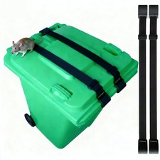 2-Pack Trash Can Locks Animals Double Metal Claw Wind Proof Adjustable Strap