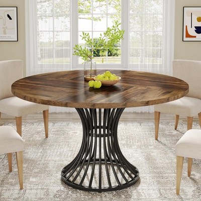 Tribesigns Round round, 47.2-inch diameter, 29.5-inch height, Black and Brown
