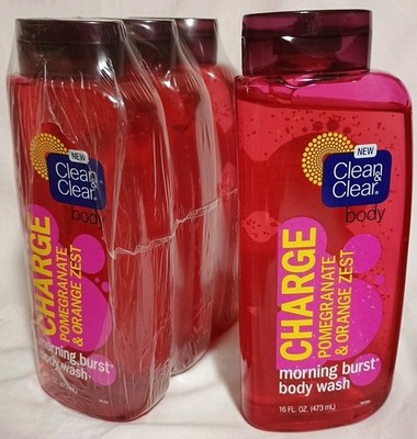 4 Clean & Clear Morning Burst Body Wash Char ️Pomegranate Orange Zest 16oz NEW
