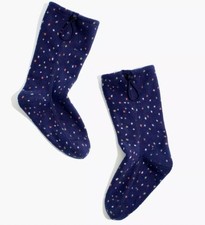 MADEWELL bengali indigo dot fleece slipper socks Womens Cozy 8.5 9