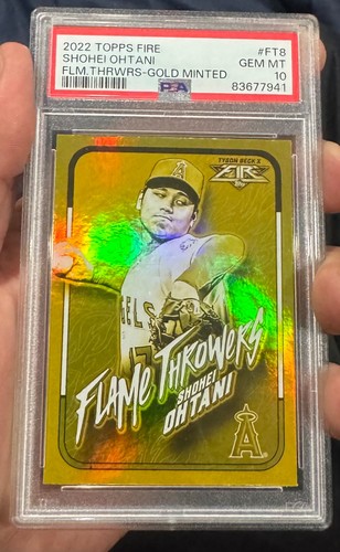 Shohei Ohtani 2022 Topps Fire Flame Throwers #FT8 Gold Minted PSA 10