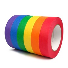 Clickslock Colored Masking Tape, 6 Rolls, 1" x 55yd, Craft  Painters Tape
