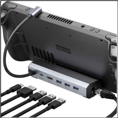 Jsaux 6 in 1 Dockingstation für Valve Steam Deck OLED ROG Ally X Lenovo Legion