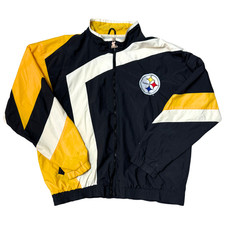 Vintage Pittsburgh Steelers Jacket Mens L Black Starter Pro Line NFL Football