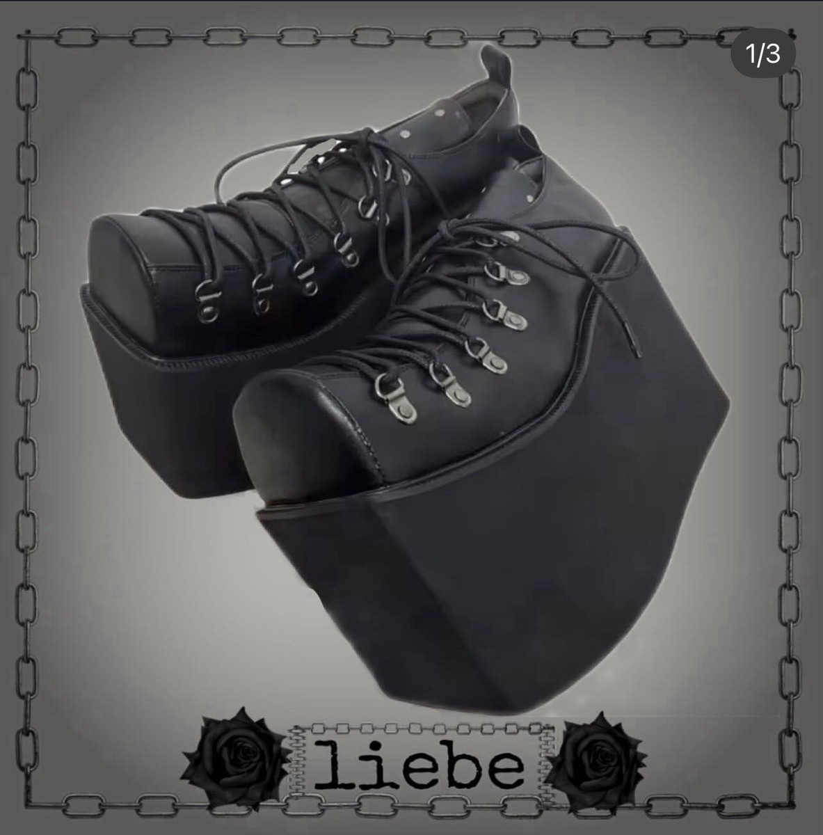 black platform boots size 9 men 11 womans | eBay