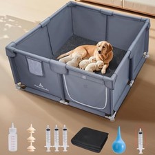 Pawtenda Whelping Box for Dogs and Puppies, with 5-Piece Puppy Care Kit
