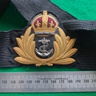 WW2 South African British Royal Navy Officers Cap Badge On Band Economy Issue