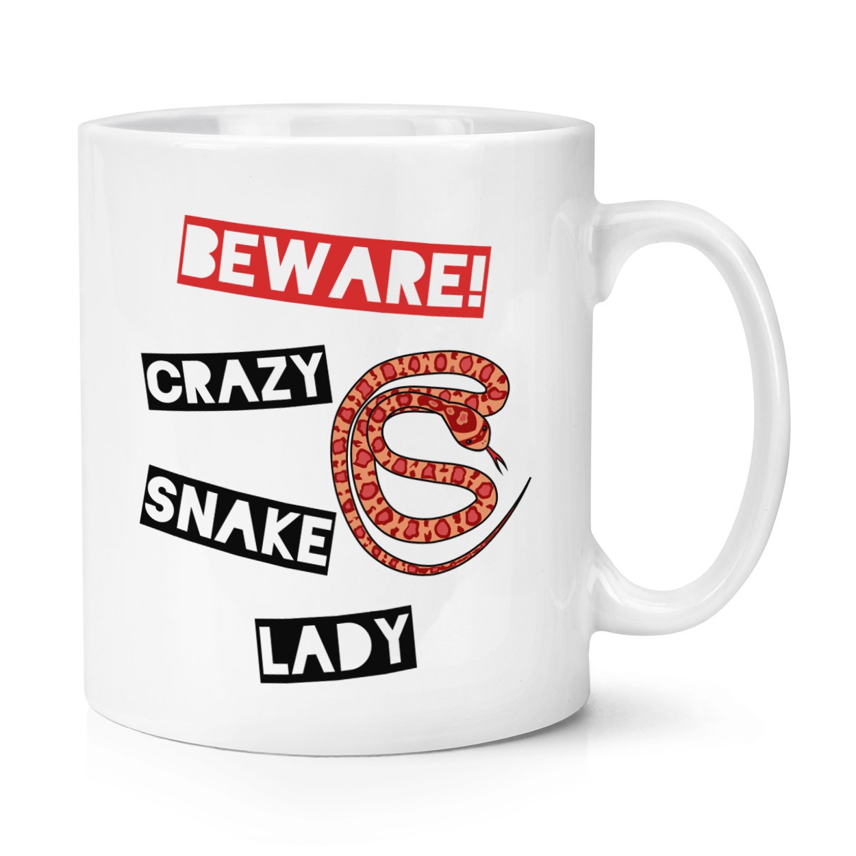 Beware Crazy Snake Lady 10oz Mug Cup - Animal Funny