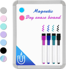 Small Dry Erase Whiteboard 8.5X11 Inches for Kids Students Fridge Locker Mini