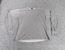 LL Bean Mens Gray Long Sleeve Base Layer Shirt Medium Thumbholes Made in USA